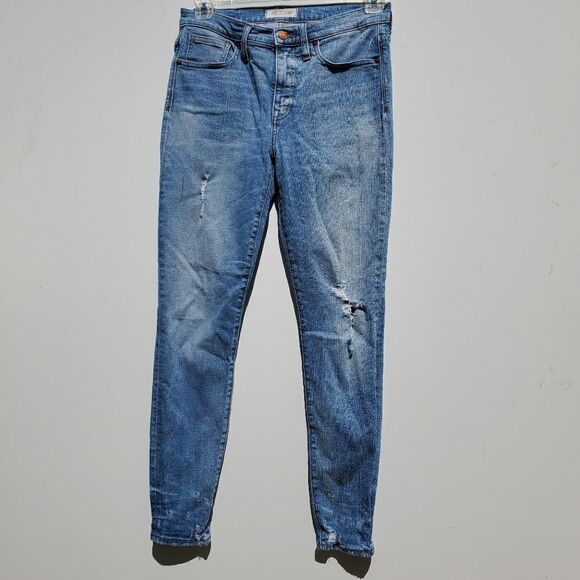 28 MADEWELL Distressed 9" High Rise Skinny Jeans - Picture 1 of 15